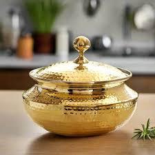 ชุดเซรามิค punjabi handi ทำจากทองเหลืองแบบดั้งเดิมเครื่องครัวอินเดียพร้อมซับทำจากทองเหลืองทำด้วยมือสำหรับของแท้ - Product Image 3