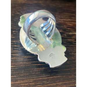 Anillo de Joyería Fina Hecho a Mano por los Navajo, Turquesa Kingman y Plata de Ley, Estilo Elegante para Uso Diario, Talla 6 - Product Image 5