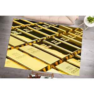 Alfombras Golden Bars, Alfombra para la Cueva del Hombre, Alfombras Doradas, Alfombra Moderna, Alfombra de Oficina, Alfombra de Terciopelo - Product Image 1
