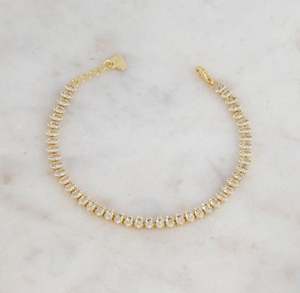 Bracelet tennis en or et argent avec diamants Collier élégant en moissanite délicate Cadeau parfait pour elle - Product Image 4