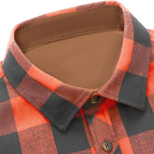 Chemise en flanelle unie pour homme, style streetwear, fermeture à boutons, coupe classique, manches longues, élégante, confortable, pour l'extérieur, printemps, anti-froissement - Product Image 6