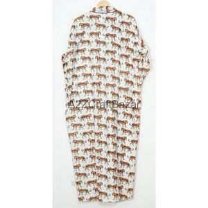 Vestido maxi de algodón indio hecho a mano con estampado de tigre blanco estilo kimono floral Albornoz Premium ropa de dormir térmica al por mayor para - Product Image 6