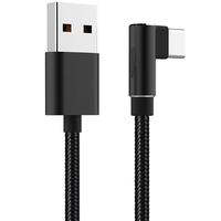 Cable de Carga Rápida de 60W con Trenzado de Nailon, Cable USB en Ángulo Recto de 90 Grados para Juegos, Cable de Datos para iPhone 14 13 12 11 Pro Max X