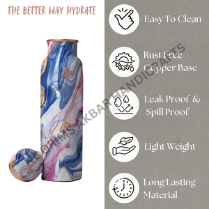 Botella de agua de cobre y Metal de 2025 ml de tendencia 750 hecha a mano, a prueba de herrumbre, a prueba de fugas, a la moda, ligera, portátil, para beber - Product Image 2