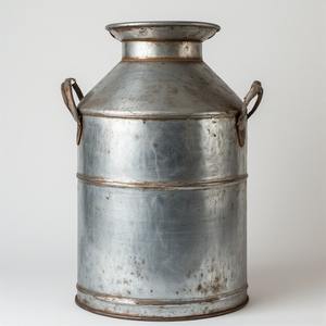 Bidons à lait galvanisés de ferme vintage, poignées solides, maison rustique, cuisine, jardin extérieur, décoration, bidon d'eau - Product Image 1