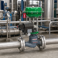 Vanne de régulation pneumatique à bride avec positionneur électropneumatique, personnalisable OEM, DN40 PN16 pour le contrôle du débit et de la pression dans les conduites industrielles