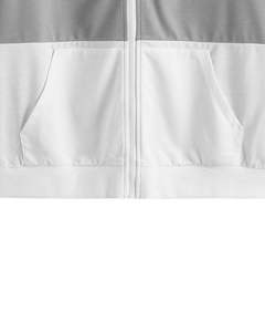 Brown <b>Grey</b> White Colorblock Zip Up <b>Hoodie</b> With Front Pockets Casual Unisex Soft Warm Fleece Streetwear Fashion Jacket - Product Image 5