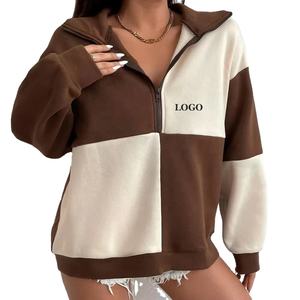 Hot Sale Women's Sport Winter Eco-Friendly Pull Over <b>Sweatshirt</b> with Stand Collar Long Sleeves Jogger Style Gym Wear - Product Image 1