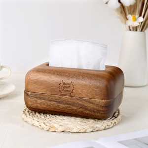 Boîte à mouchoirs en noyer durable de luxe |   Porte-papier en bois moderne pour salle de bain salon |   Boîte de rangement de bureau Décoration d'intérieur - Product Image 6