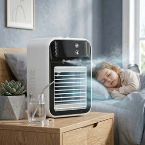Unisex Portable Air Cooler Fan Digital Display Low Energy Saving Heating/Cooling Only <b>Battery</b> <b>Operated</b> Protable Air Conditioner - Product Image 2