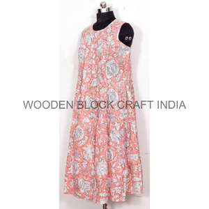 Robe midi en coton indien à imprimé floral numérique, écologique, moderne, pour soirée décontractée d'été, boutons, grande taille, sans manches - Product Image 6