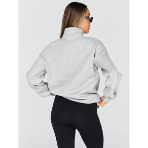 Sweat-shirts pour femmes de haute qualité, demi-zip, décontractés, vente en gros, sweat-shirts pour femmes surdimensionnés à demi-zip personnalisés, service OEM - Product Image 6