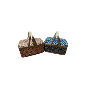 Cesta de tejido de flores de bambú decorativa vintage de Vietnam-Embalaje de regalo de bambú natural/Caja de bambú para regalos de temporada - Product Image 3