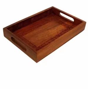 Plateau de service en chocolat avec poignée en métal doré épais, cadeaux de pendaison de crémaillère - Product Image 4