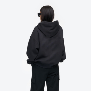 Sweats à capuche d'hiver pour femmes, vêtements de rue décontractés, épaules tombantes, respirants, doublés, 100% coton, manches longues, confortables, OEM - Product Image 4