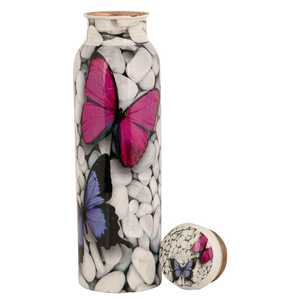 High Quality Pure Meena Printed Copper Water Bottle in Different Styles with Premium Packaging Made in India - Product Image 1