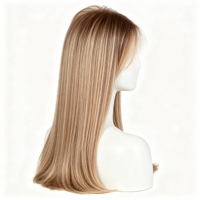 Perruque synthétique transparente à dentelle frontale pour femmes, perruque droite brun clair avec racine des cheveux naturelle pré-épilée, usage quotidien