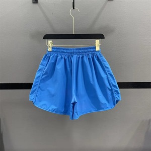 Short de sport d'été décontracté écologique à séchage rapide pour femmes pantalon ample à cordon de serrage solide Service OEM disponible - Product Image 2