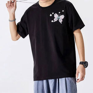 เสื้อยืดปักลายตามสั่ง โลโก้ส่วนตัว เสื้อผ้าฝ้าย สไตล์ทันสมัย สวมใส่สบาย เสื้อผ้าแนวสตรีท - Product Image 1
