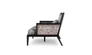 Canapé d'extérieur contemporain 2 places avec structure en bois de teck massif et rembourrage souple Coussins et coussins - Product Image 3