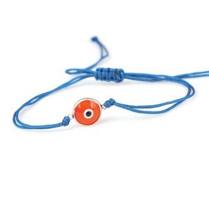 Braccialetto con Cordoncino e <span class=keywords><strong>Perline</strong></span> Occhio Turco in Argento Sterling 925, Design Incorniciato <span class=keywords><strong>per</strong></span> Regali - Product Image 1