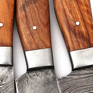 Cuchillo de cocina de acero damasco hecho a mano, cuchillo para verduras, hoja de acero al carbono personalizada de alta calidad, Funda de cuero, pedido mínimo, 10 Uds. - Product Image 6