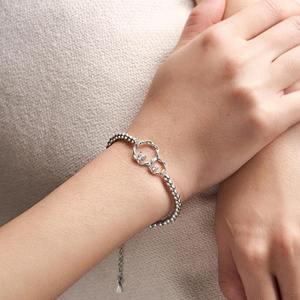 Bracelet en zircon avec cœur d'amour créatif Double anneaux Cheval Hibou Papillon Libellule Bracelet Cadeaux d'anniversaire pour amis Sœurs Femmes - Product Image 1