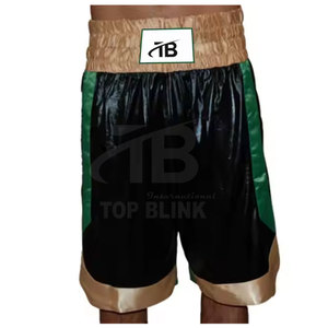 Short de boxe personnalisé prêt à combattre fait main taille élastique motif solide qualité d'exportation - Product Image 1