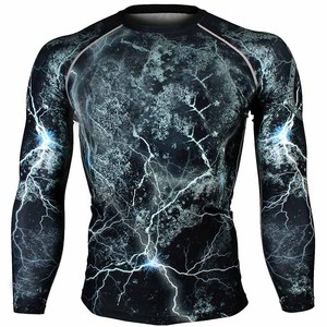 T-shirt de fitness à manches longues et à séchage rapide pour hommes collants élastiques pour l'entraînement au tennis et la course à pied hauts anti-UV pour sublimation - Product Image 1