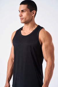 Camiseta sin Mangas para Hombre, Color Gris Oscuro, Cuello Redondo, Tejida, Color Sólido, Transpirable, Informal, para Entrenamiento, Gimnasio, Uso Diario - Product Image 2