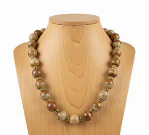 Bracelet en pierre naturelle labradorite de 18 pouces pour femmes, plaqué or 14 carats, noué à la main, certifié par un tiers, cadeau - Product Image 4