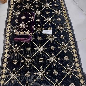 Best Selling Unique Design <b>Embroidered</b> Velvet <b>Shawls</b> for Ladies - Product Image 4
