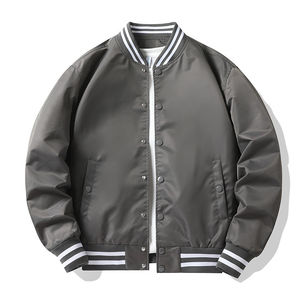 Chaqueta Bomber Vintage Personalizada para Hombre, Cuello Alto, Manga de Cuero Vacuno, Parche Bordado de Chenilla, Estilo Universitario - Product Image 3