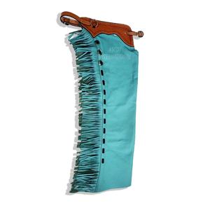 Équitation pleine chaps long daim cuir couleur personnalisée western style cowboy cuir outillage équipement équestre accessoires - Product Image 4