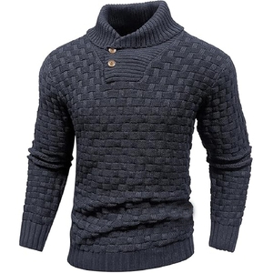 Wholesale Men's Slim Fit Crew Neck <b>Knitted</b> Polyester Design for Comfort and Style Polyester Sweater - Product Image 1