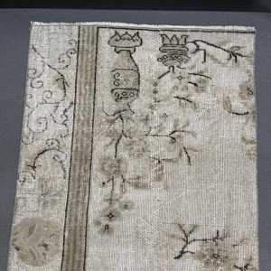 Vintage 2.6x8.1 ft <b>Rug</b>, Turkish <b>Runner</b> <b>Rug</b>, Brown Floral <b>Rug</b> - Product Image 3