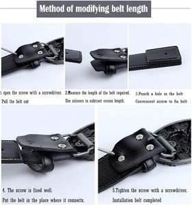 Cinturón de vaquero hecho a mano para hombre cuero genuino en relieve de estilo occidental con hebilla extraíble - Product Image 4