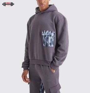 Ensembles de survêtements délavés à l'acide pour hommes 100% coton lourd coupe-vent bas prix vente en gros - Product Image 2