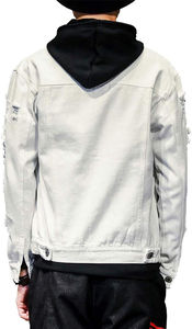 Vestes en jean d'hiver légères et lavées pour hommes, fermeture à boutons recouverts, respirantes, coupe-vent, personnalisables, haute qualité - Product Image 5