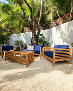 Ensemble de canapé d'été en bois de teck avec couleur de finition naturelle et coussin supplémentaire - Product Image 6