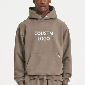 Sweats à capuche pour hommes en coton 100% lourd surdimensionné Double capuche goutte épaule personnalisable pour l'hiver - Product Image 1