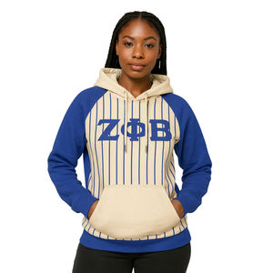 Zeta Phi Beta corps neutre bleu Raglan fines rayures pull à capuche grec sororité vêtements personnalisé Divine Nine HBCU vêtements - Product Image 1