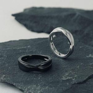 Jeulia Classic Crossover Couple <b>Ring</b> Set in Sterling <b>Silver</b> Fine Jewelry - Product Image 4