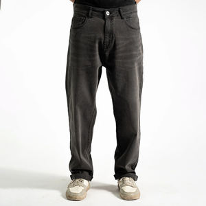 Jeans pour hommes décontractés à jambe droite, respirants, durables, stretch, taille mi-haute, marque distributeur OEM, lavage moyen - Product Image 2