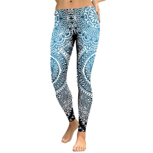 Custom High Waist Performance Sublimation <b>Leggings</b> Workout YOGA & Running Pants with Organic Material for Women Logo on Waist - Product Image 3