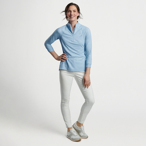 Pull avec fermeture éclair 3/4 pour femmes, impression numérique avec broderie personnalisée, coupe ajustée, séchage rapide, manches longues, quart de fermeture éclair, pull, sweat-shirt - Product Image 2