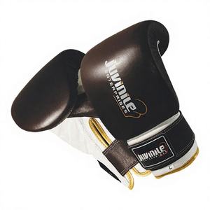 Guantes de Boxeo de Piel de Vacuno Genuina con Diseño Nuevo, Logotipo Personalizado, Negros, Ligeros, con Agarre para Competencia de Velocidad - Product Image 1