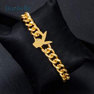 Pulsera cubana de cabezas de conejito de Plata de Ley 925 de 8mm para hombre, joyería de Hip Hop de oro fino, pulseras y brazaletes de moissanita - Product Image 5