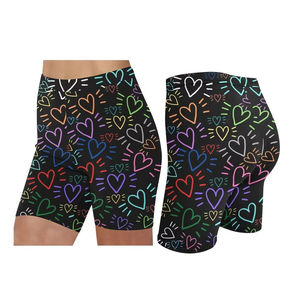 Shorts pour femmes de haute qualité, personnalisés, imprimés par transfert thermique, coupe-vent, en polyester/nylon, taille élastique, performance d'évacuation de l'humidité - Product Image 2