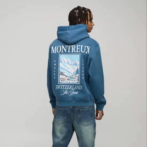 Sudadera con Capucha Extra Grande para Hombre, Invierno 2025, Diseño Personalizado con Bordado e Impresión Digital, Cierre con Logotipo Personalizado en la Parte Delantera, Tejido Grueso - Product Image 1